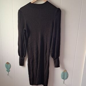 Banana Republic Brown Ribbed Long Sleeve Knit Dress Tunic Sweater